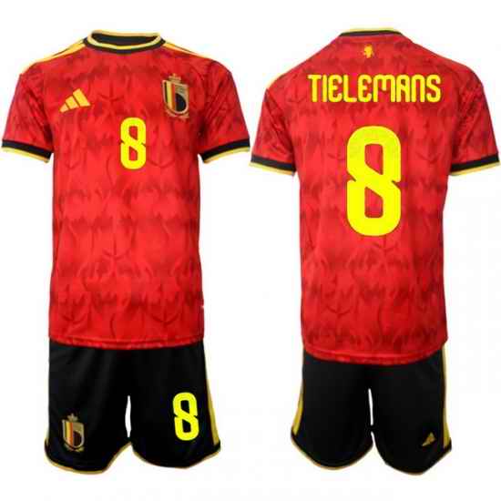 Belgium 2026 FIFA World Cup Soccer Jersey Red #8 TIELEMANS